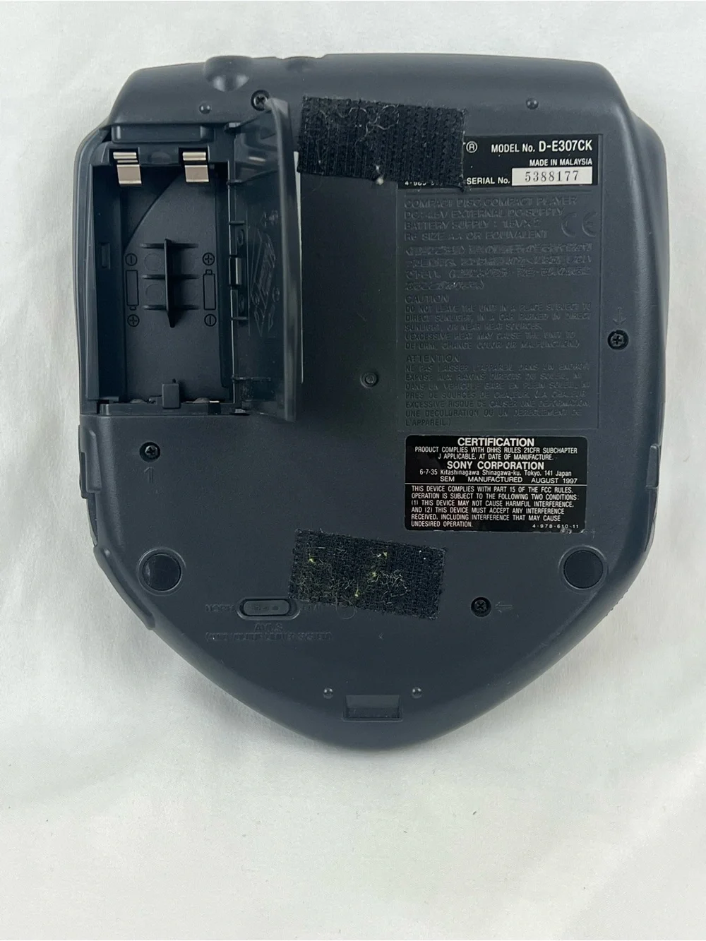 Sony Discman ESP D-E307CK Compact CD Player W Wall Pwr Supply Tested 1997 Works